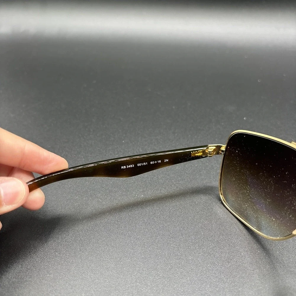 Ray Ban Arista Tortoise Gold Gradient Brown Lens Sunglass RB3483 001/51